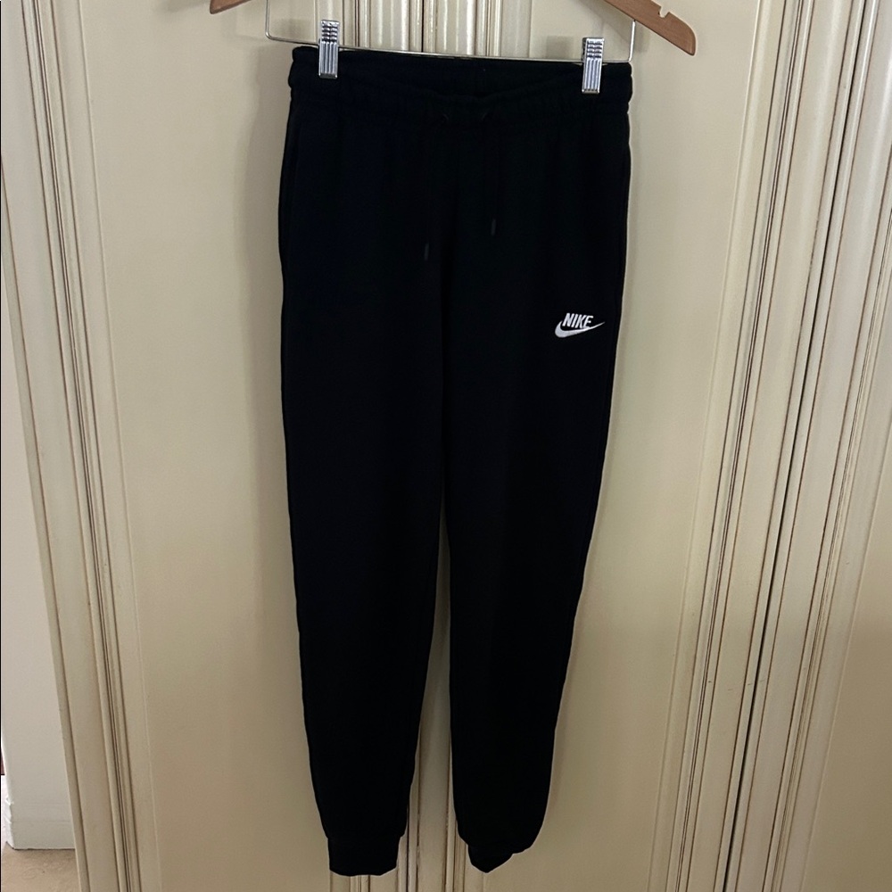 Nike Black Jogger Pants with White Swoosh